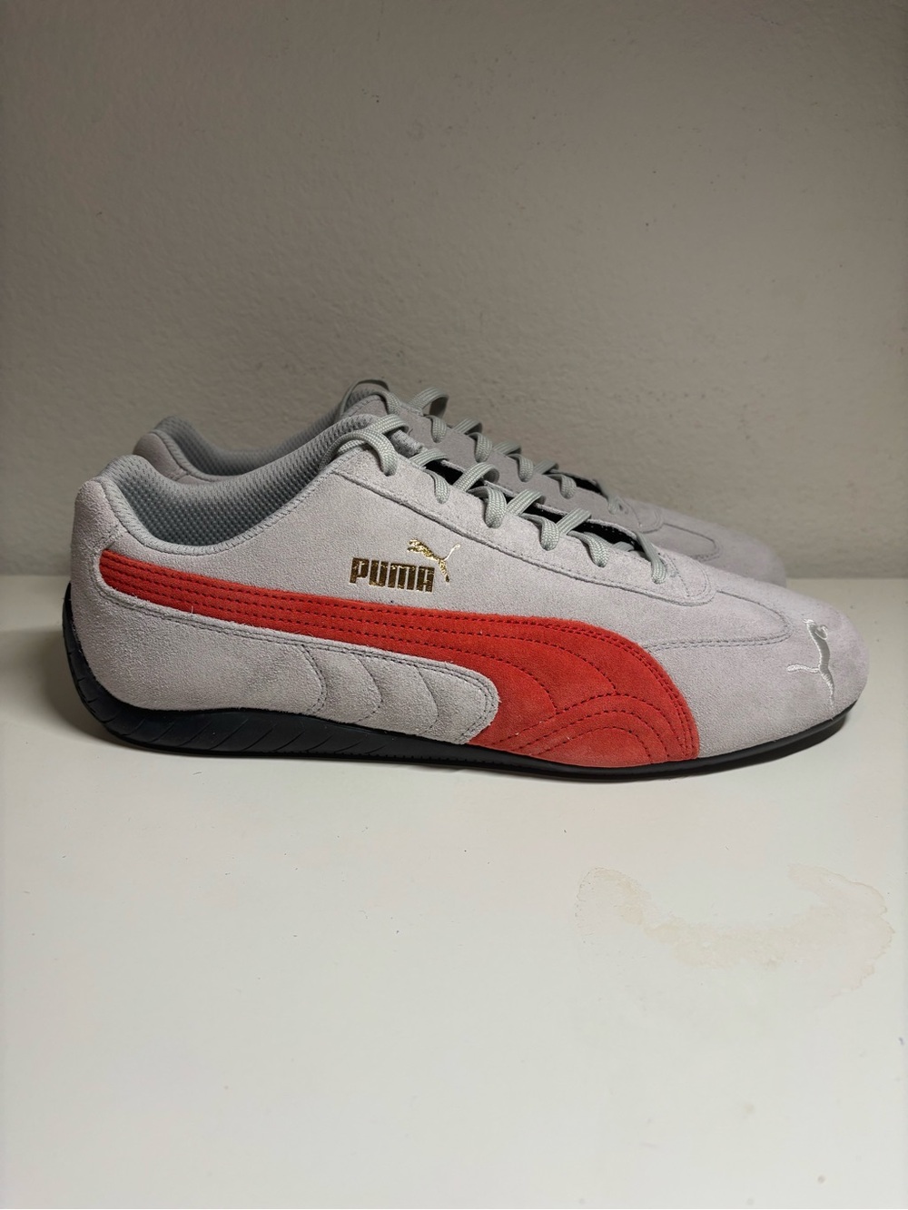 NEW PUMA Speedcat Shield SD Ash Grey Red Mens Size 11.5 - Picture 2 of 7